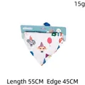 Bandana bianca per animali con stampe di feste per cani, misura 55 cm per 45 cm - Asciugamano per Saliva N. 4 / Lunghezza 55 cm, Lato 45 cm
