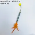 Silvervine cat chew stick teaser toy with orange feathers and yellow ball, 30cm - OPP Bag / Style 2 Rainbow Rope Feather Silvervine