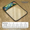 Summer cooling pet mat with soft dinosaur pillow, breathable woven vine mat for large dogs - S 41*31cm (Suitable for Under 1kg) / Pillow Cooling Mat - Dinosaur