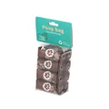 Eco-friendly recycled pet poop bag rolls in chocolate brown with paw prints pattern - 8 Rolls Set / Chocolate Scented Header Card (120 Bags)