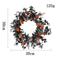 Halloween black foliage wreath with orange glitter pumpkin decorations 30cm 125g - Halloween Pumpkin Dead Branch Wreath (L3-16)