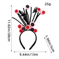 Spooky Halloween headband featuring multiple red bloodshot eyeballs and black feathers - One Size / Big Eyeball