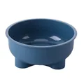 Durable deep blue plastic pet bowl for dogs and cats, featuring an easy to clean design. - Single Plastic Bowl Only / Dark Blue