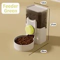 Automatic gravity pet feeder with cat-ear design in green and white finish, 21cm - Feeder / 1L / Green