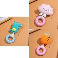 Puppy chew toy rings with plush cloud crocodile and carrot designs, TPR biting ring. - Fabric Strip Donut (Cloud + Crocodile + Carrot)
