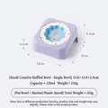 Support de gamelle incliné violet avec bol en céramique à motif de dessin animé mignon - Petit bol festonné fille à pois [Bleu] + support de bol incliné [Violet]