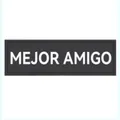 Bestickter abnehmbarer 'MEJOR AMIGO' Aufnäher für K9 Hundegeschirr und Haustierweste - S (11x3cm) / Beste Freunde / Schwarze Basis