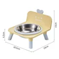 Elevated ergonomic cat feeder with stainless steel bowl and yellow stand dimensions - Single Bowl / Stainless Steel Inner / Yellow
