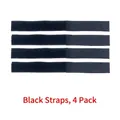 Lot de 4 sangles auto-agrippantes noires réglables pour chaussettes et pattes d'animaux - M / Lot de 4 / Noir