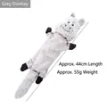Grey plush donkey shaped dog toy shell for teeth grinding, 44cm long, 55g weight - Grey Donkey