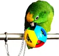 Kleurrijk plastic papegaaienspeelgoed met belletje en stevige metalen ketting voor kooien - Rond Gat Stijl