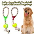 Jouet en corde de coton pour chien avec balle de tennis pour grands chiens, jeu de lancer - 35cmx6cm / Couleur Aléatoire