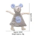 Graues Kord-Quietsch-Maus-Hundespielzeug in S-Größe, Maße 22x20 cm, 28 g schwer - 22x20cm / Maus