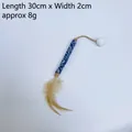 Natural silvervine cat chew stick toy with yellow feather and white plush ball, 30cm - OPP Bag / Style 3 Rainbow Rope Feather Silvervine