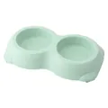 Mint green double bowl pet feeder with anti-slip base for cats and dogs - S / Single Bowl (Plastic Liner) / Green