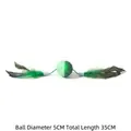 Gatto giocattolo interattivo palla verde con campanello e piume doppie, lungo 35 cm - Palla a Piume Doppia Testa con Campanello / Diametro Palla 5cm Lunghezza Totale 35cm / Verde