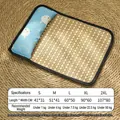Summer pet cooling rattan mat with blue rabbit pillow for cats and dogs, size chart included - S 41*31cm (Suitable for Under 1kg) / Pillow Cooling Mat - Rabbit