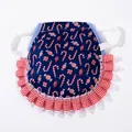 Festive Christmas hen saddle with candy cane print and red checkered lace ruffles - One Size / Christmas Candy Cane Print