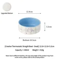 Adorable small blue bunny ceramic pet bowl with plaid pattern for cats and dogs - S / Blue