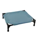 Dettaglio del letto da campeggio rialzato per animali con rete blu e struttura robusta - Stile Rete a Nido d'Ape / S (50*50*13cm) / Azzurro