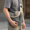 Bandolera ergonómica de nailon gris para gatos y perros pequeños con el logo BIBICUTE - Gris oscuro