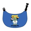 Bandana blu impermeabile per cani con stampa mostro e chiusura a fibbia - Taglia L / Dottor Mostro - Blu