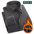 Camisa térmica para hombre con forro polar en color gris marengo oscuro - 3XL / Tops / Gris