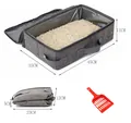 Foldable gray Oxford cloth travel cat litter box with scoop - QS-100XL Style / 35x45x11cm / Gray