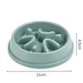 High quality green anti-choking pet slow feeder bowl for dogs and cats, 21cm diameter - 21x21x4.5cm / Round Style / Green