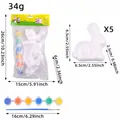 Easter DIY foam rabbit painting kit with detailed dimensions of bunnies and paints - S2-19/Style C
