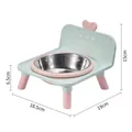 Elevated stainless steel pet bowl in pink and green with a protective neck stand - Single Bowl / Stainless Steel Inner / Green