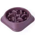 Deep purple slow feeder dog bowl with anti-choke maze design for healthy eating habits - Oversized / Purple