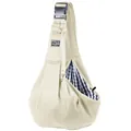 Beige breathable pet sling carrier bag for small dogs and cats with checkered lining - 65x30x80cm / Apricot
