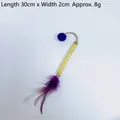 Natural silvervine cat chew stick toy featuring purple feathers and a blue plush ball - OPP Bag / Style 4 Rainbow Rope Feather Silvervine
