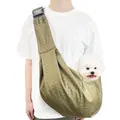 Adjustable pet sling carrier featuring a traditional Japanese wave pattern for small dogs - Adjustable Buckle Bag / Japanese Seigaiha Pattern