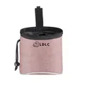 Pochette de dressage pour chien solide en tissu Oxford rose chiné avec cordon et logo - Style de Marque LDLC (QS-060) / Rose Clair