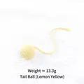 Lemon yellow cotton rope ball cat toy with tail for teething and entertainment - Tail Balloon / Lemon Yellow