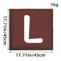 18x18 inch square brown decorative alphabet pillowcase featuring a large white letter L - Letter L / Dark Brown