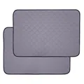 Two grey washable and reusable absorbent pet pee pads with quilted pattern for dogs - 2PCS / Size M (70x50cm) / Gray