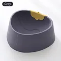 Grey strawberry-shaped plastic pet bowl with anti-neck strain tilted design - Strawberry Style / Grey Purple