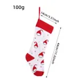 Knitted Christmas stocking in red and white with festive Santa hat patterns for gifts - Santa Hat Pattern White Style (M1-36) / White