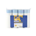 4 rolls of white thickened cat litter box liners with blue drawstring for easy disposal - Card 4-Roll Pack / Size L (10 Pieces/Roll)