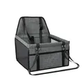 Gray waterproof pet car booster seat with breathable mesh for dogs and cats - Matte Dark Gray