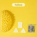 Yellow durian-shaped cat self-groomer brush toy including adhesive pads and catnip - Durian Shape (With Catnip Bag) / OPP Bag / Yellow