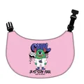 Rosa wasserfestes Hunde-Halstuch aus Baumwolle mit Monster-Druck und JUST STAY COOL Text - Dr. Monster Sabberlatz - Rosa