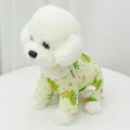 Cute cartoon crocodile print breathable mesh pet onesie for small dogs in light yellow color - S / Set / Green Mesh Dinosaur