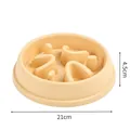 Circular beige slow feeder dog bowl for fast eaters, diameter 21cm and height 4.5cm - 21x21x4.5cm / Round Style / Yellow