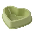 Durable heart-shaped pet bowl for cats and dogs in a refreshing light green finish - Green / S