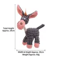 Interactive grey donkey plush dog toy, durable squeaky chew toy for small pets 29cm - Grey Donkey