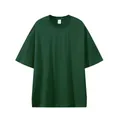 Classic oversized forest green heavy weight cotton T-shirt with dropped shoulders - Vintage Green